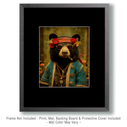 Old Hippie Bear Smoking Pot Art