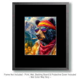 Cool Bear Smoking a Joint Art