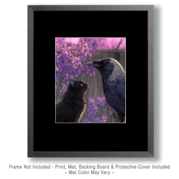 Cat Among Lavender Flowers Art