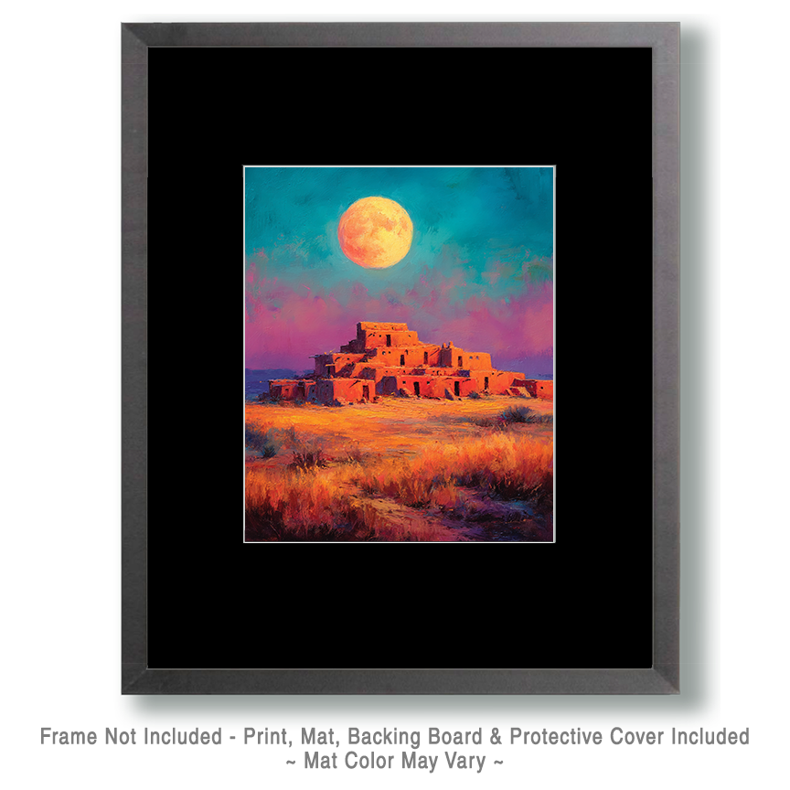Full Moon Over Pueblo Art