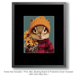 Chipmunk Brought Flowers Art