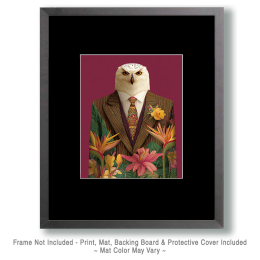 Snowy Owl in Crazy cool Suit Art