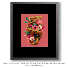Snake and Flowers Art