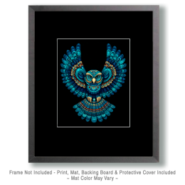 Turquoise Owl Art