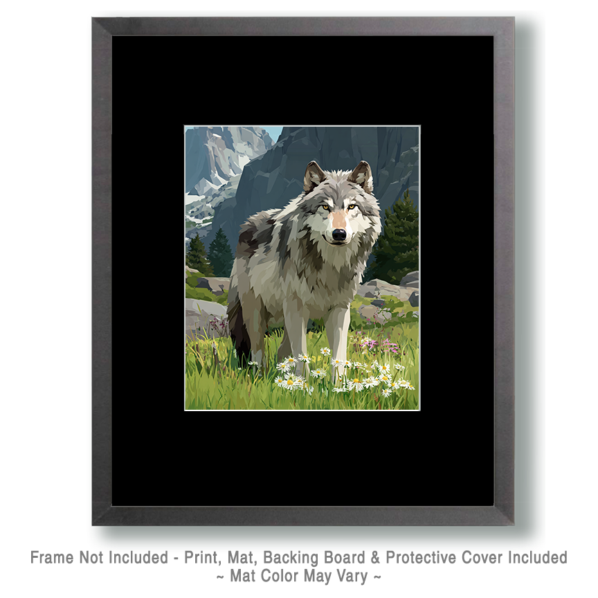 Wolf in Alpine Meadow Art
