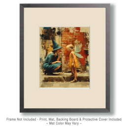 Young Witch Explaining Her Type of Magic to a Fairy Art