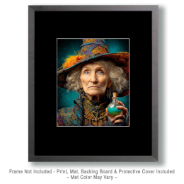Witch Broomhilda Crumb with Her Potion Art