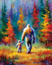 Bigfoot Mom and Child on a Nature Walk
