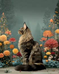 Maine Coon Cat Outdoor Still-Life