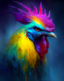 Vibrant Angry Rooster