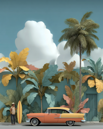 Surfer Ready to Head to the Beach