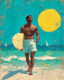 Vintage Surfer Artwork