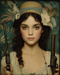 Two Gun Theresa - Vintage Style Cowgirl Art Print