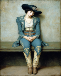 After the Show - Vintage Style Cowgirl Art Print