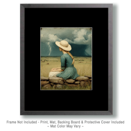 Watching the Storm - Vintage Style Cowgirl Art