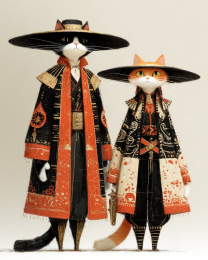 Two Teluride Cats in Asian Fashion
