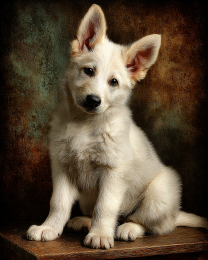 White German Shepherd Puppy Portrait