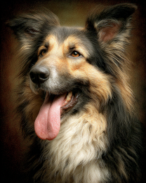 Long-Haired German Shepherd Portrait