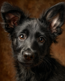Black German Shepherd Puppy Portrait