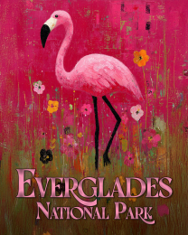 Mid-Century Modern Everglades National Park Pink Flamingo