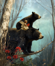 Fairy Riding Bear Cub