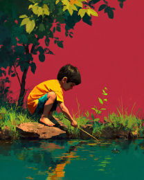 Checking Out a Turtle Art Print