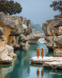 Hiking the Canyon Art Print