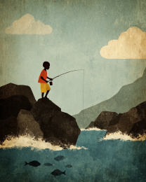 Fishing Off Chebeague Island as the Tide Comes In Art Print