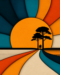 Retro 70's Style Hiking Path