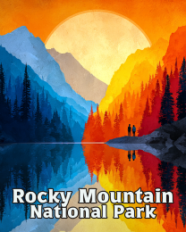 Rocky Mountain National Park - Hikers Watch Bright Moonrise