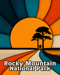 Rocky Mountain National Park - Retro 70's Style Hiking Path