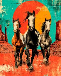 Pop-Art Running Horses