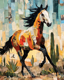 Mixed Media Wild Southwest Horse