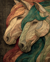 Rustic Portrait of Two Horses