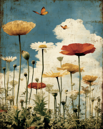 Vintage Minimalist Wildflowers Mid-Day