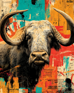 Huge Longhorn - Pop Surrealism Lowbrow Art Print