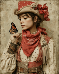 Kansas Kate with a Monarch Butterfly