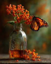 Orange Monarch Butterfly Still-Life