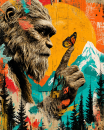 Monarch Butterfly Lands on Bigfoot's Finger