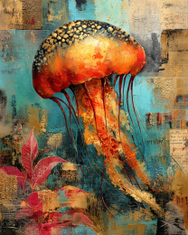 Grunge Style Jellyfish
