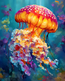 Bright Impressionist Jellyfish
