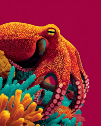 Bright Minimalist Octopus