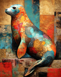 Abstract Seal on Rock Ledge