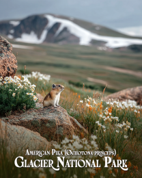 Glacier National Park - Pika Surveys the Mountains and Alpine Landscape