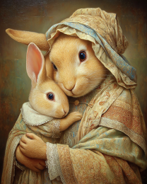 Vintage Mom and Baby Bunny