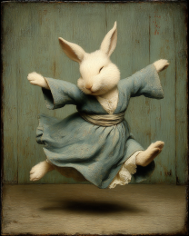 Vintage Rabbit Dancing Like Nobody's Watching