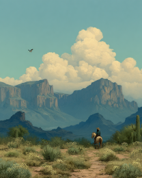 Cowgirl Watching Eagle