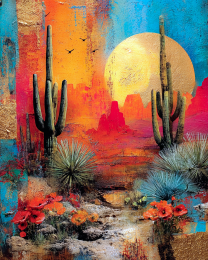 Sunset Over Sonoran Desert Wash