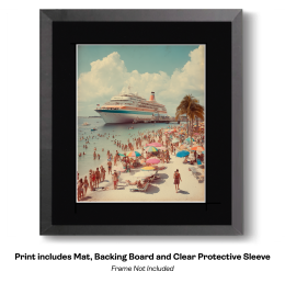 Vintage Cruise Ship at Beach