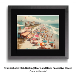 Vintage Hotel-Lined Beach